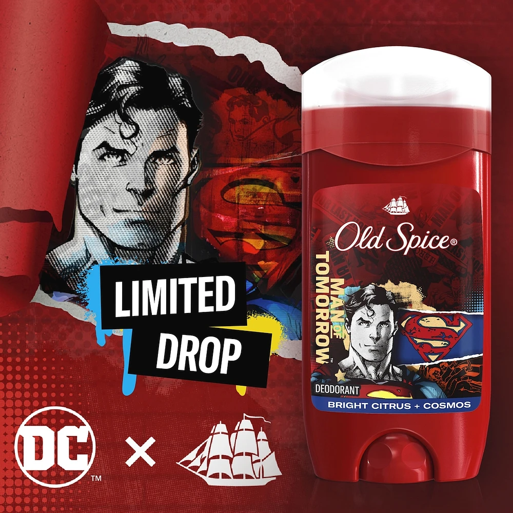 Aluminum Free Deodorant for Men, 24/7 Freshness, Long Lasting Odor Protection, Smell Like a Hero, Superman, Bright Citrus and Cosmos Scent