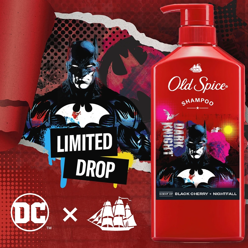 Shampoo x Batman, The Dark Knight, DC Comics Collaboration, Healthier, Fuller, More Moisturized Looking Hair, Black Cherry + Nightfall Scent