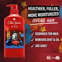Shampoo x Superman, Man of Tomorrow, DC Comics Collaboration, Healthier, Fuller, More Moisturized Looking Hair, Bright Citrus + Cosmos Scent