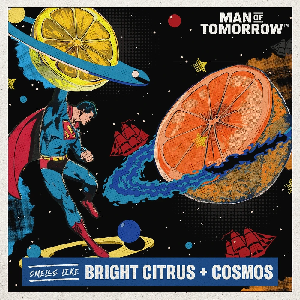 Shampoo x Superman, Man of Tomorrow, DC Comics Collaboration, Healthier, Fuller, More Moisturized Looking Hair, Bright Citrus + Cosmos Scent