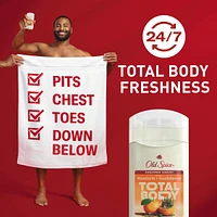 Whole Body Deodorant Stick, Aluminum Free Total Body Deodorant, Mandarin + Sandalwood Scent, Absorbs Sweat //24/7 Freshness From Pits to Toes and Down Below
