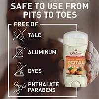 Whole Body Deodorant Stick, Aluminum Free Total Body Deodorant, Mandarin + Sandalwood Scent, Absorbs Sweat //24/7 Freshness From Pits to Toes and Down Below