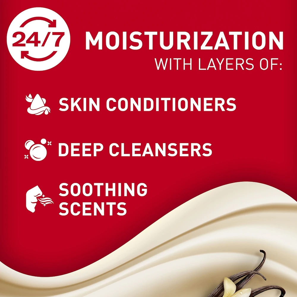 Super Hydration Men's Body Wash, Vanilla + Shea, 24/7 Renewing Moisture