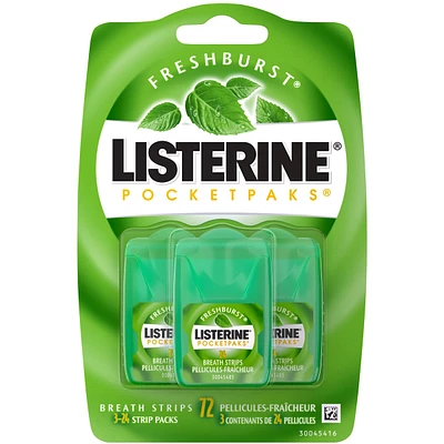 Listerine PocketPaks Breath Strips, Fresh Burst 72 count