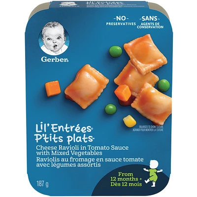 GERBER LIL'ENTRÉES Cheese Ravioli in Tomato Sauce & Vegetables