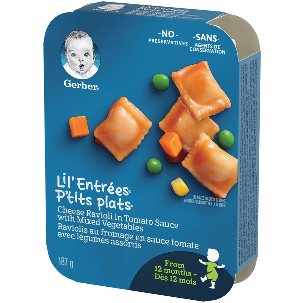 GERBER LIL'ENTRÉES Cheese Ravioli in Tomato Sauce & Vegetables