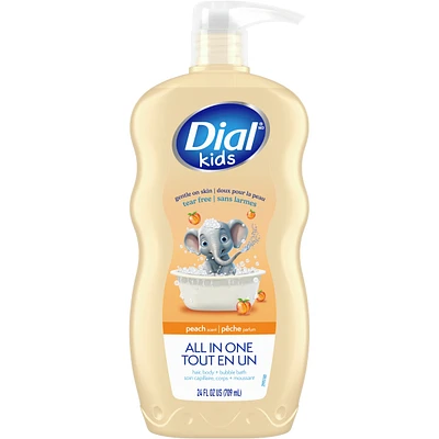 Dial Kids Peach 3in1 Hair, Body, + Bubble Bath