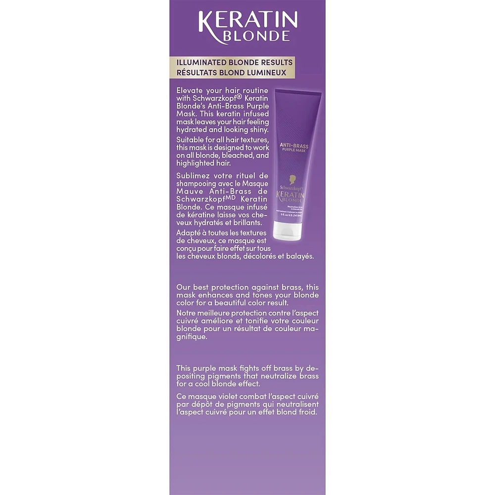 Schwarzkopf Keratin Blonde Anti Brass Purple Mask, 1 Application