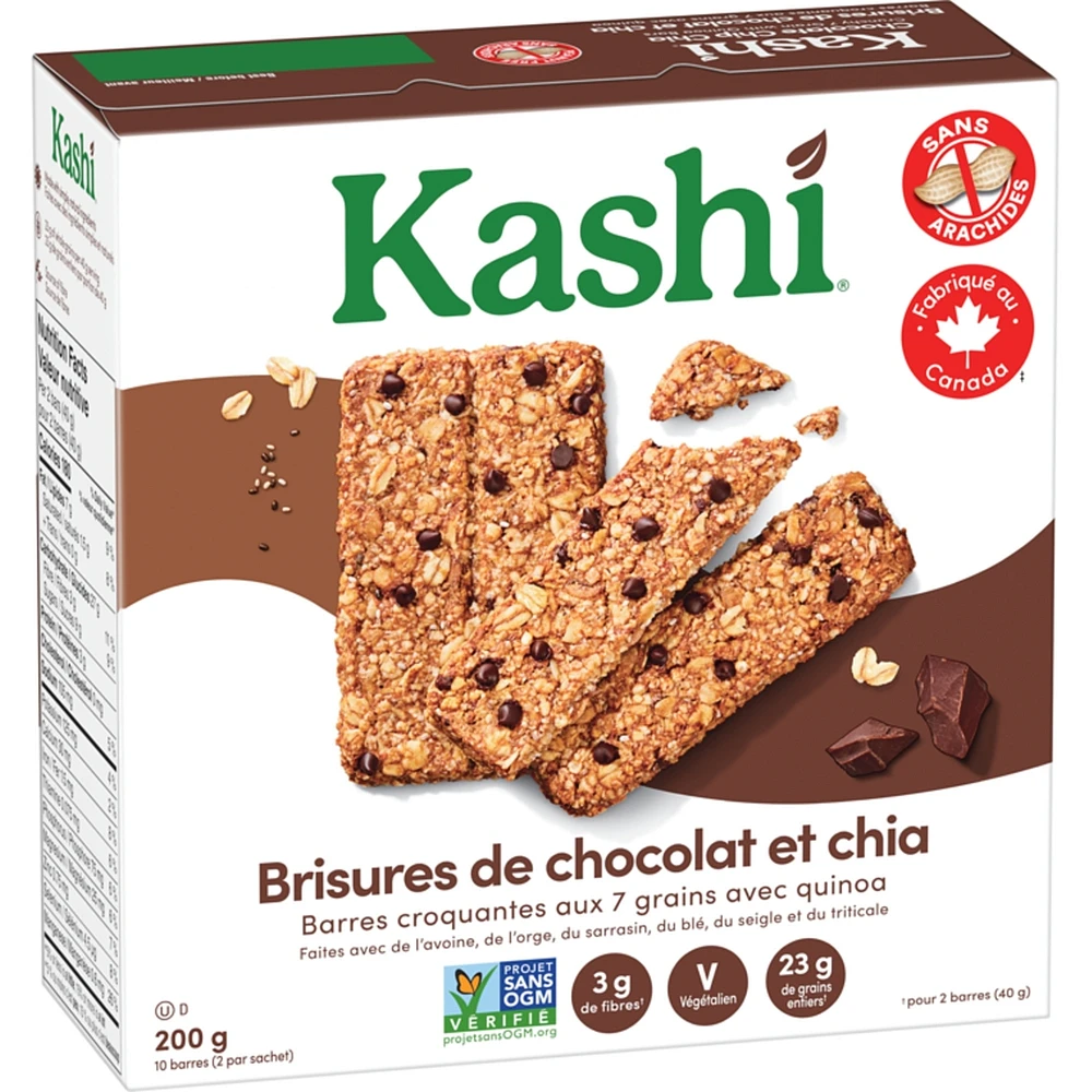 7 Grain with Quinoa Crunchy Bars, Chocolate Chip Chia 10 Bars