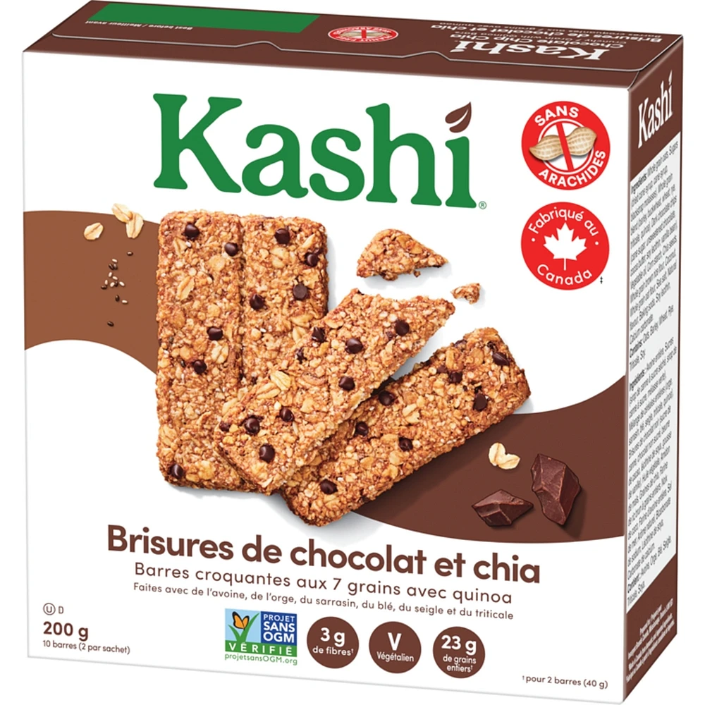 7 Grain with Quinoa Crunchy Bars, Chocolate Chip Chia 10 Bars