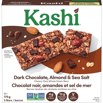 Chewy Chia Whole Grain Bars Dark Chocolate, Almond & Sea Salt
