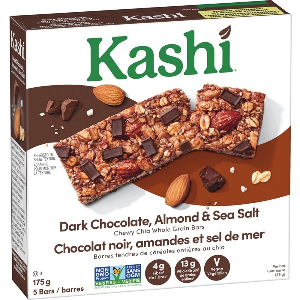 Chewy Chia Whole Grain Bars Dark Chocolate, Almond & Sea Salt