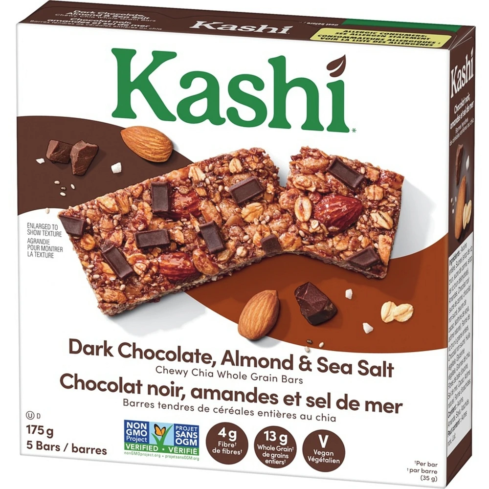 Chewy Chia Whole Grain Bars Dark Chocolate, Almond & Sea Salt