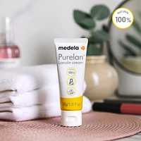 Medela Lanolin Nipple Cream for Breastfeeding, 100% All-Natural Single Ingredient, New Purelan, 1.3 Ounce