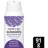 Schmidt's  Natural Deodorant Spray for women and men, Lavender & Sage with 48H odour protection, no aluminum salts, no white marks, cruelty-free, vegan deodorant 91 g