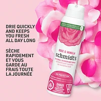 Schmidt's  Natural Deodorant Spray for women and men, Rose & Vanilla with 48H odour protection, no aluminum, no white marks, cruelty-free, vegan deodorant 91 g