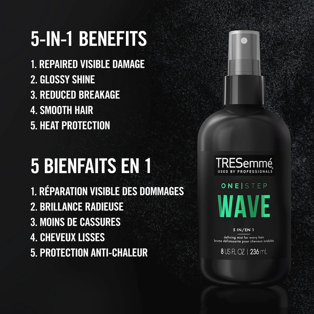 TRESemmé One Step 5-in-1 Leave-in Hair Mist for wavy hair Wave hair styling mist to enhance natural waves 236 ml
