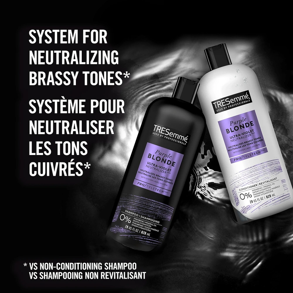 Purple Blonde Conditioner for blonde or silver coloured hair + Ultra-violet Neutralizer formulated with Pro Style Technology™ 828 ml