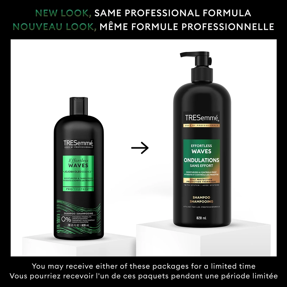 Effortless Waves Shampoo for frizz-free and moisturized hair + Jojoba Oleo Essence formulated with Pro Style Technology™