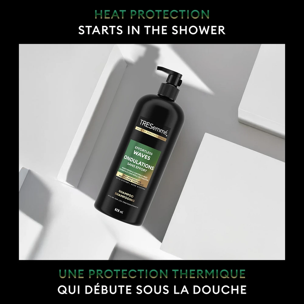 Shampooing pour des cheveux hydratés et sans frisottis TRESemmé Effortless Waves + Oléo-Essence de Jojoba avec Technologie Pro Style™