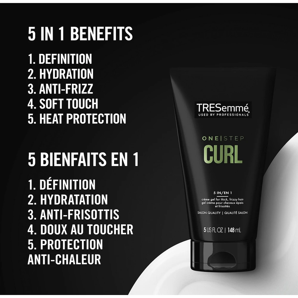One-Step Curl Crème Gel for thick, frizzy hair 5 in 1 multi-tasking hair styling product
