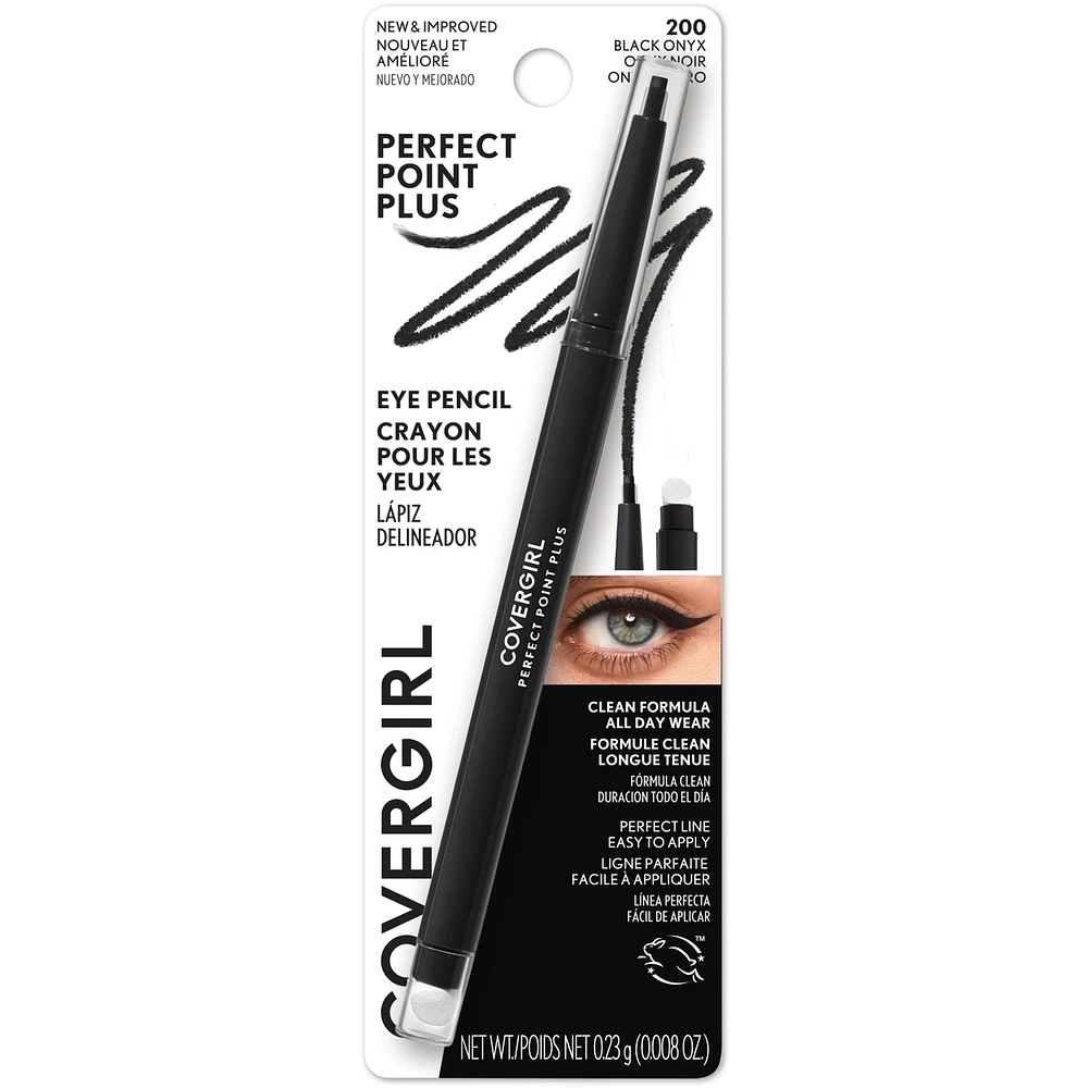 Perfect Point Plus Eyeliner, micro-fine point, precise line, built-in smudger tip for a softer, smokier look