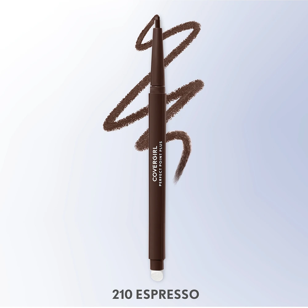 Perfect Point Plus Eyeliner, micro-fine point, precise line, built-in smudger tip for a softer, smokier look