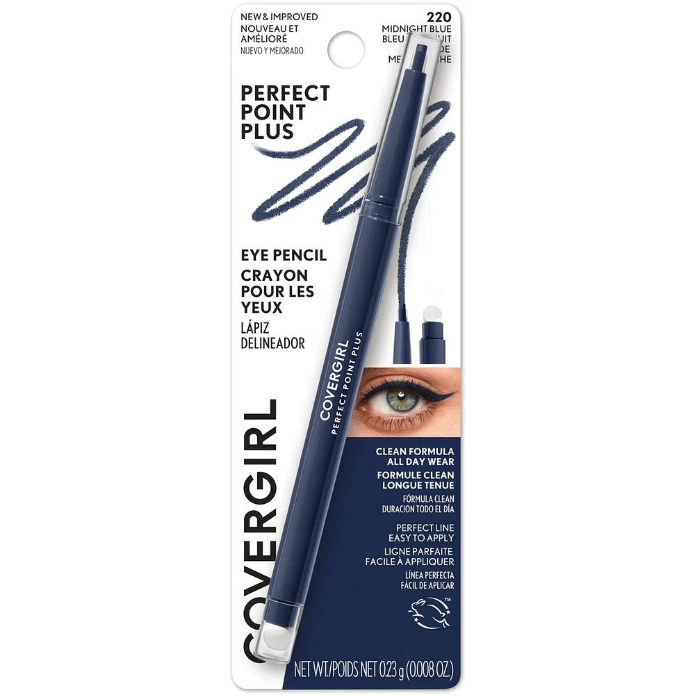 Perfect Point Plus Eyeliner, micro-fine point, precise line, built-in smudger tip for a softer, smokier look