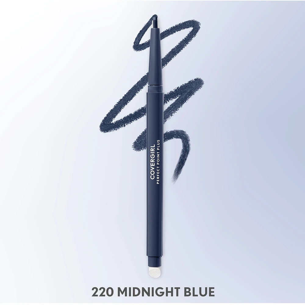 Perfect Point Plus Eyeliner, micro-fine point, precise line, built-in smudger tip for a softer, smokier look