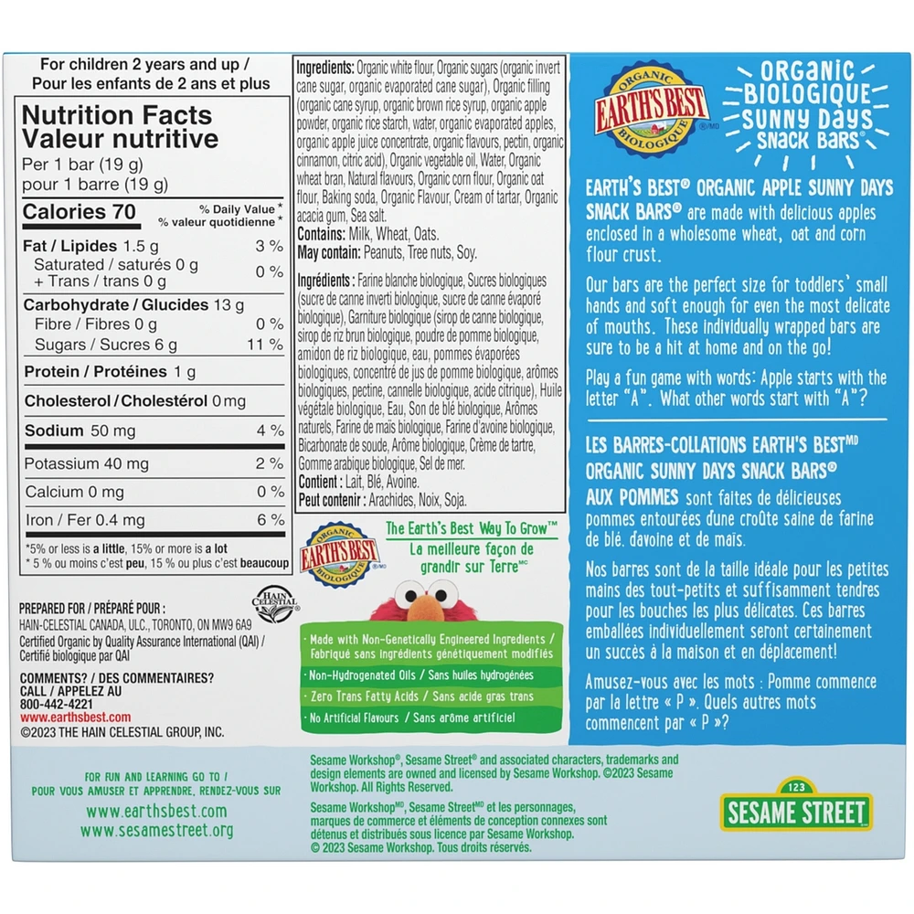Organic Apple Sunny Days Snack Bars