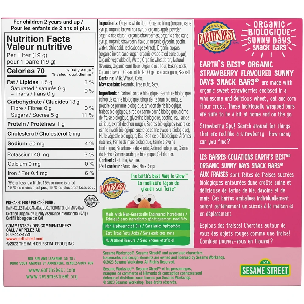 Organic Strawberry Sunny Days Snack Bars