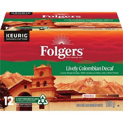 Lively Colombian Decaf K-Cup Coffee Pods 12 Count