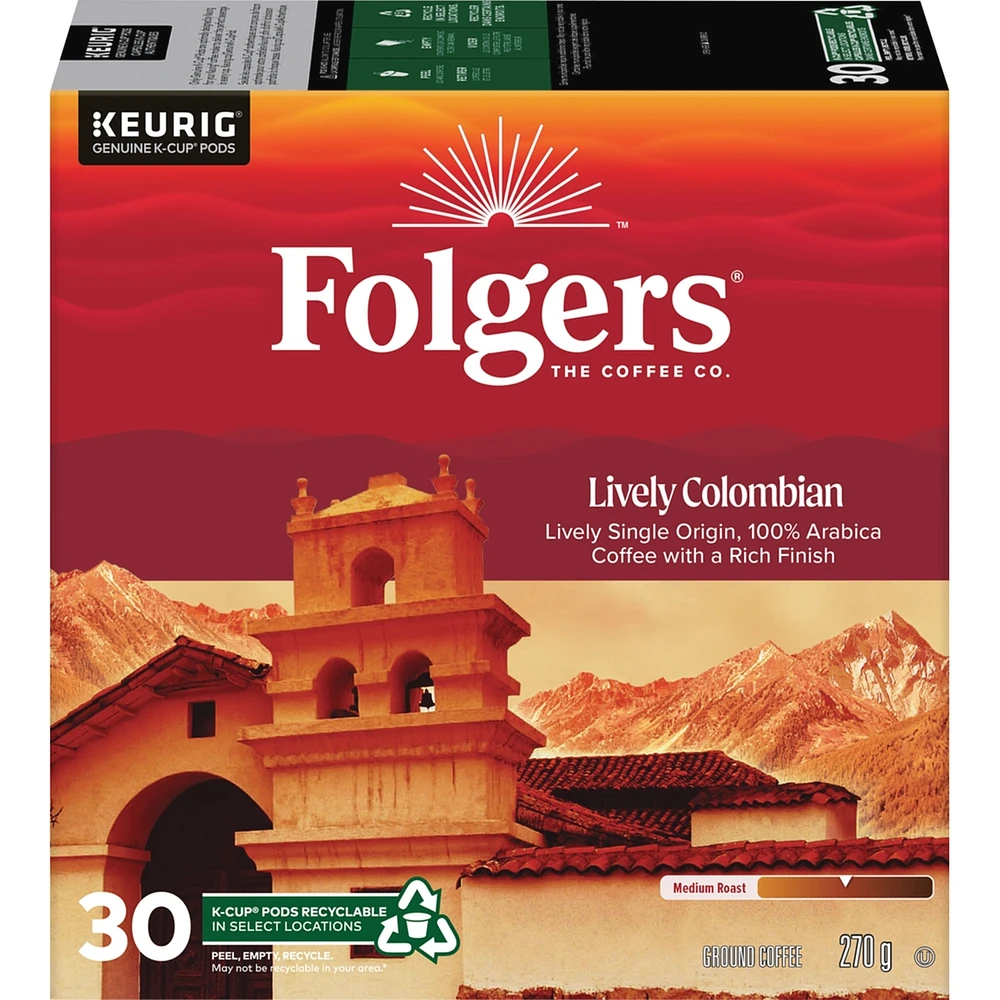 Lively Colombian K-Cup Coffee Pods Count