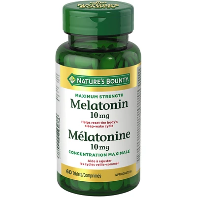 Melatonin, Supplement, Helps Reset Body's Sleep Wake Cycle, 10mg
