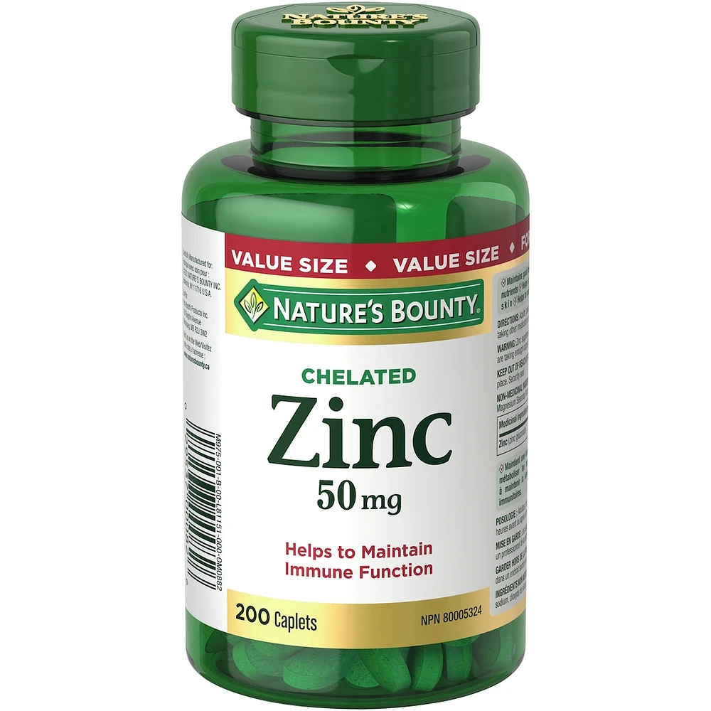 Chelated Zinc Value Size