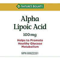 Alpha Lipoic Acid, 100 mg, For Glucose Metabolism