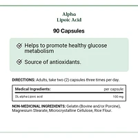 Alpha Lipoic Acid, 100 mg, For Glucose Metabolism