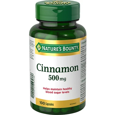 Cinnamon 500Mg Pills And Herbal Health Supplement Helps Maintain Blood Sugar Levels
