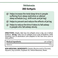 Melatonin 5 Mg Helps Reset The Body's Sleep-Wake Cycle Value Sized 200 Softgels