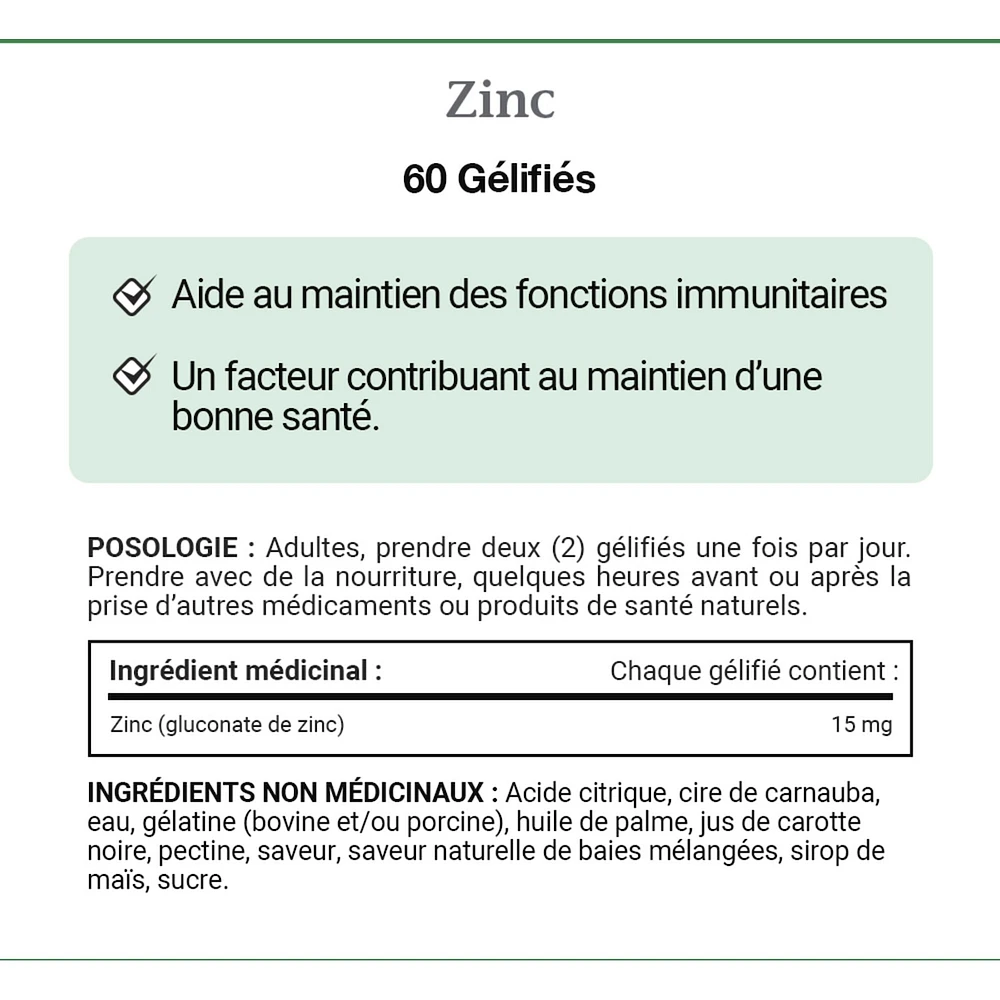Nature's Bounty Zinc Gummies, Helps Maintain Immune Function, 60 Count