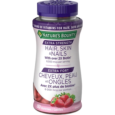 Nature's Bounty Extra Strength Hair Skin & Nails, 80 Gummies