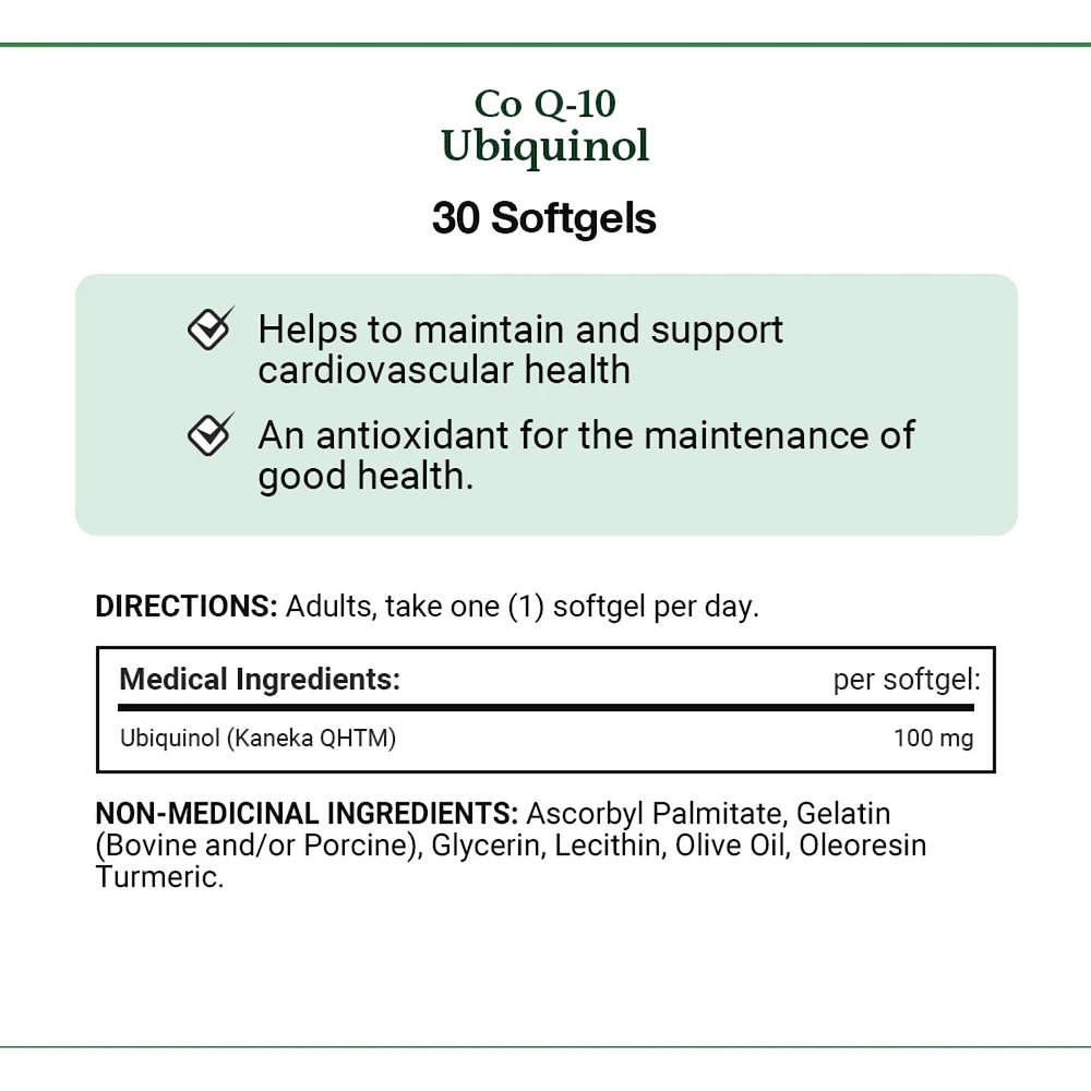 Ubiquinol, Co Q-10, 100 mg, Softgels