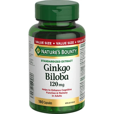 Gingko Biloba, 120 mg, Value Size, 180 Capsules