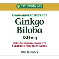 Gingko Biloba, 120 mg, Value Size, 180 Capsules