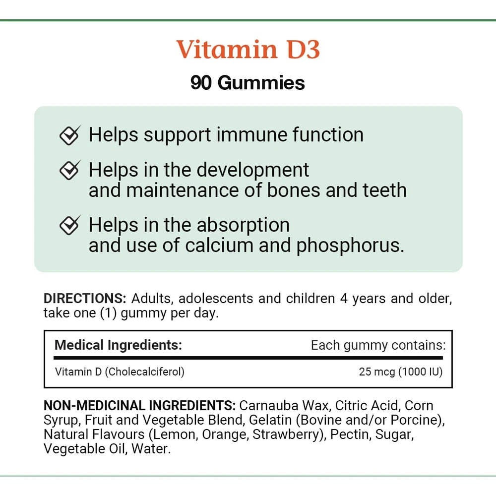 Vitamin D3 Gummies, Supports Immune Function