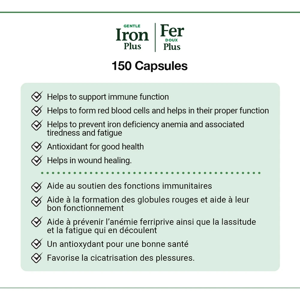 Gentle Iron 28 mg, Helps Prevent Anemia, Capsules