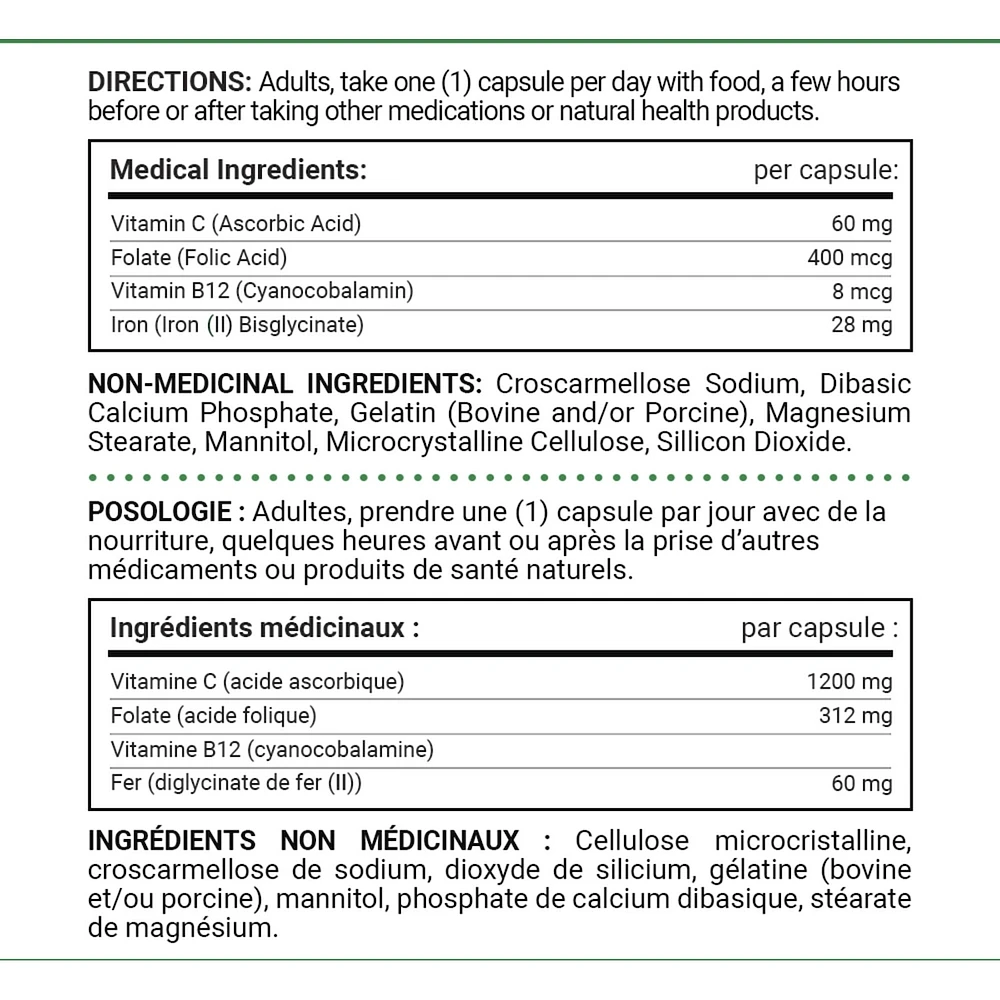 Gentle Iron 28 mg, Helps Prevent Anemia, Capsules