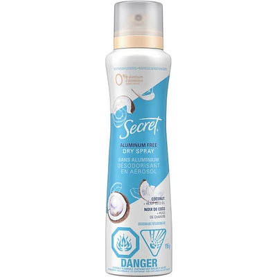 Secret Aluminum Free Deodorant Spray Coconut+Hemp Seed Oil 116g