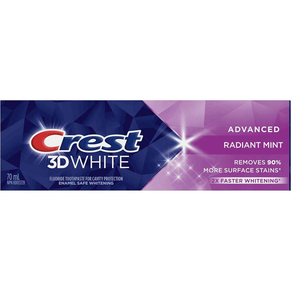 Crest 3D White Advanced, Teeth Whitening Toothpaste Radiant Mint, 70 ml