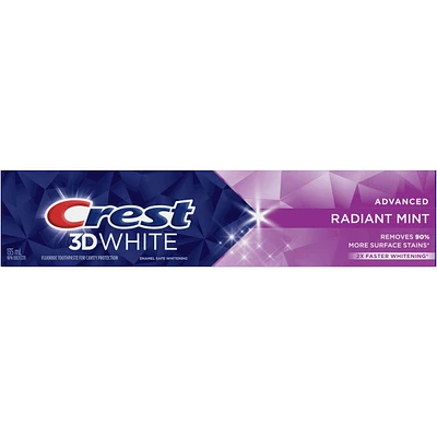 Crest 3D White Advanced, Teeth Whitening Toothpaste Radiant Mint, 135 ml